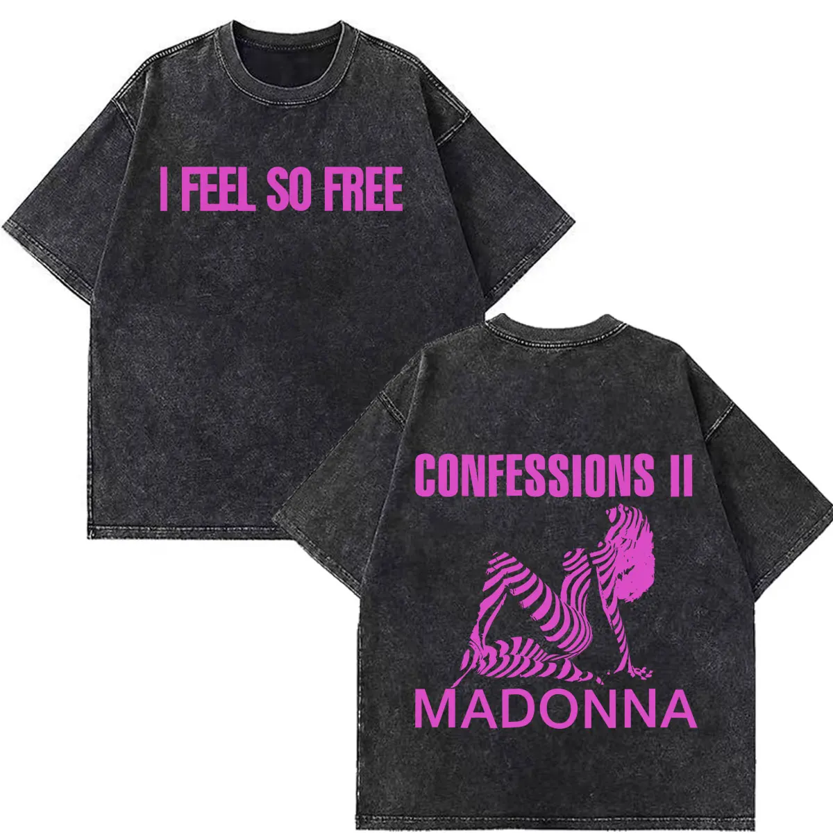Madonna CONFESSIONS II Album Tour 2026 Print Vintage Washed T