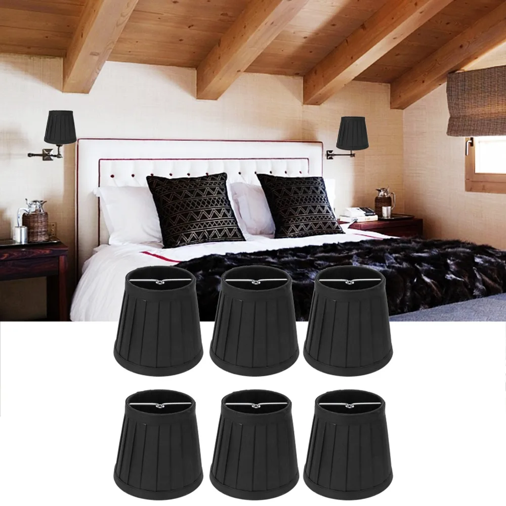6pcs-simple-fabric-lampshade-clip-on-design-55-inch-height-chandelier-lamp-shades-small-lamp-shades-wall-lamp