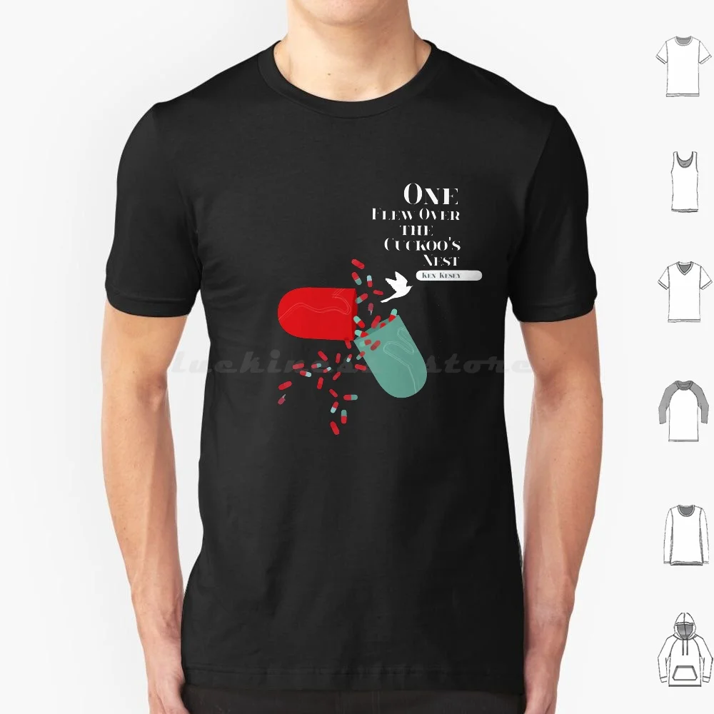 One Flew Over The Cuckoo's Nest Fan Art Poster On Black T Shirt Cotton Men Women DIY Print Black Red Chalk One Flew Over The