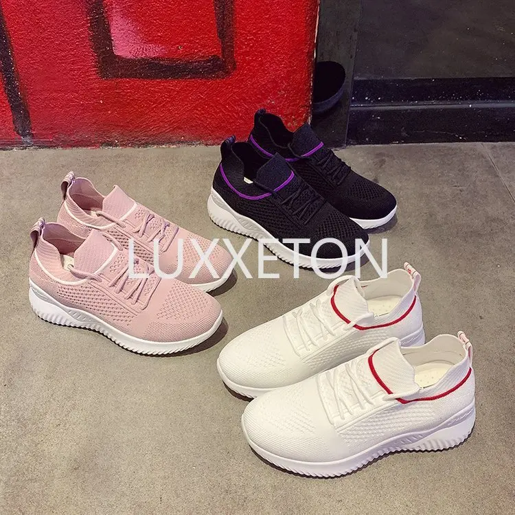 Spring and Autumn 2024 New Lightweight and Versatile Soft Sole Breathable Mesh Comfortable Knitted Casual Women's Shoes