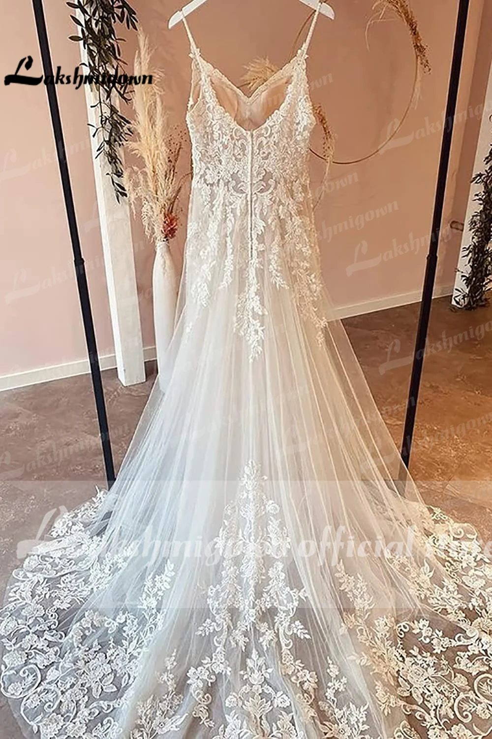 Yanshmigown-Robe de mariée trapèze en dentelle chic, élégante, adaptée aux patients, à la campagne, à dos ouvert, 2022