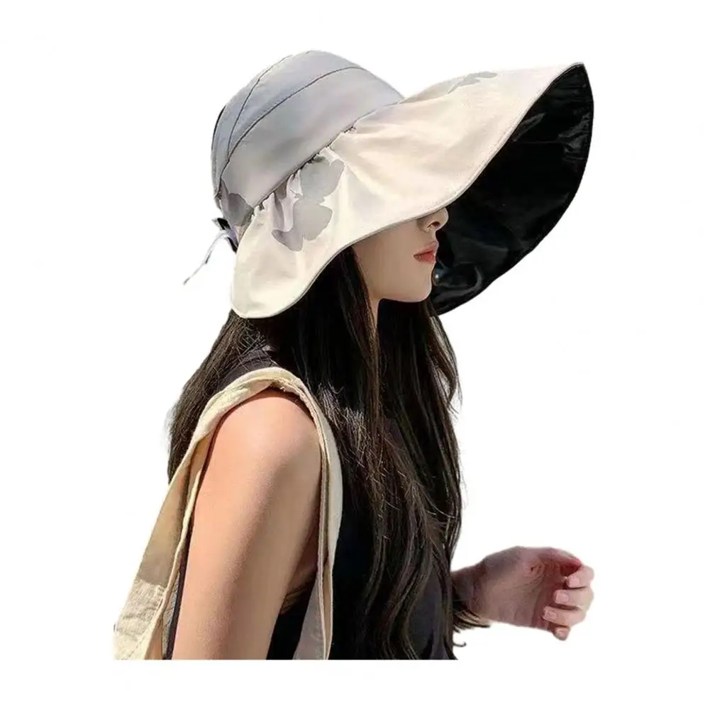 Immagine 4: Cappello da sole UPF 50 con visiera aperta, protezione solare UPF 50, tesa larga, leggero e pieghevole, ideale per viaggi estivi da donna