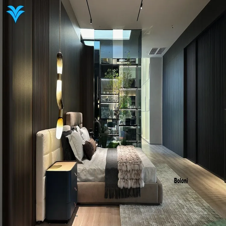 منضدة خشبية لغرفة النوم الحديثة ذات درجين وخزانة جانبية بجانب السرير بتصميم جديد لأثاث غرفة المعيشة في الفندق