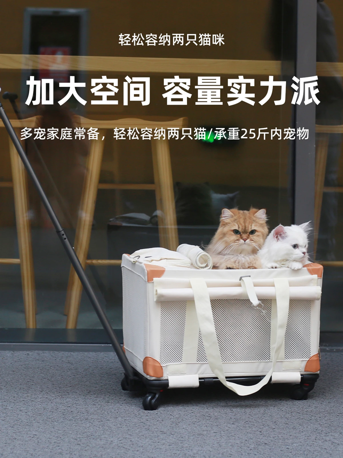 Two cat bags for outdoor portable suitcase, dog bag, cat carrying bag, large capacity pet bag, hand-held crossbody bag