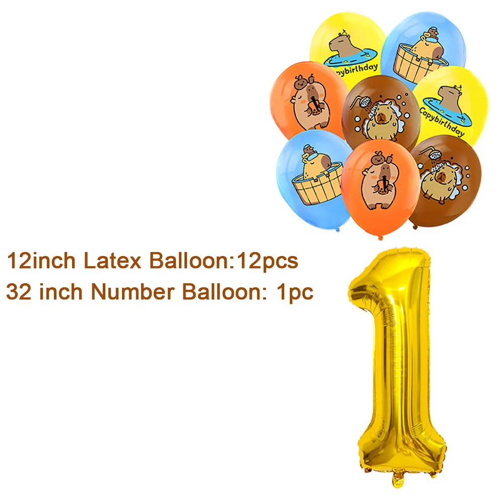 Cute Capybara Animals Theme Birthday Party Decoration Supplies Latex Balloons Sweet Animal Background Baby Shower Kids Gifts