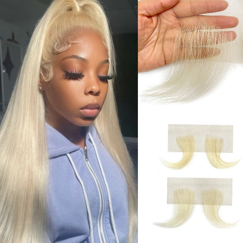 Handmade Real 100% Human Hair Lace Edges Hair Wig Piecefor Women Soft Natural Fake Baby Hair Pieces for Hairline Accessories