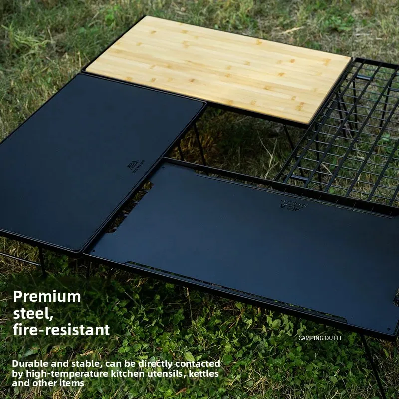`Grid Foldable Camping Table Portable Vehicle‑Mountable for BBQ Picnic Outdoor Wilderness‑Adventures Furnishings Multi‑Use Desk`