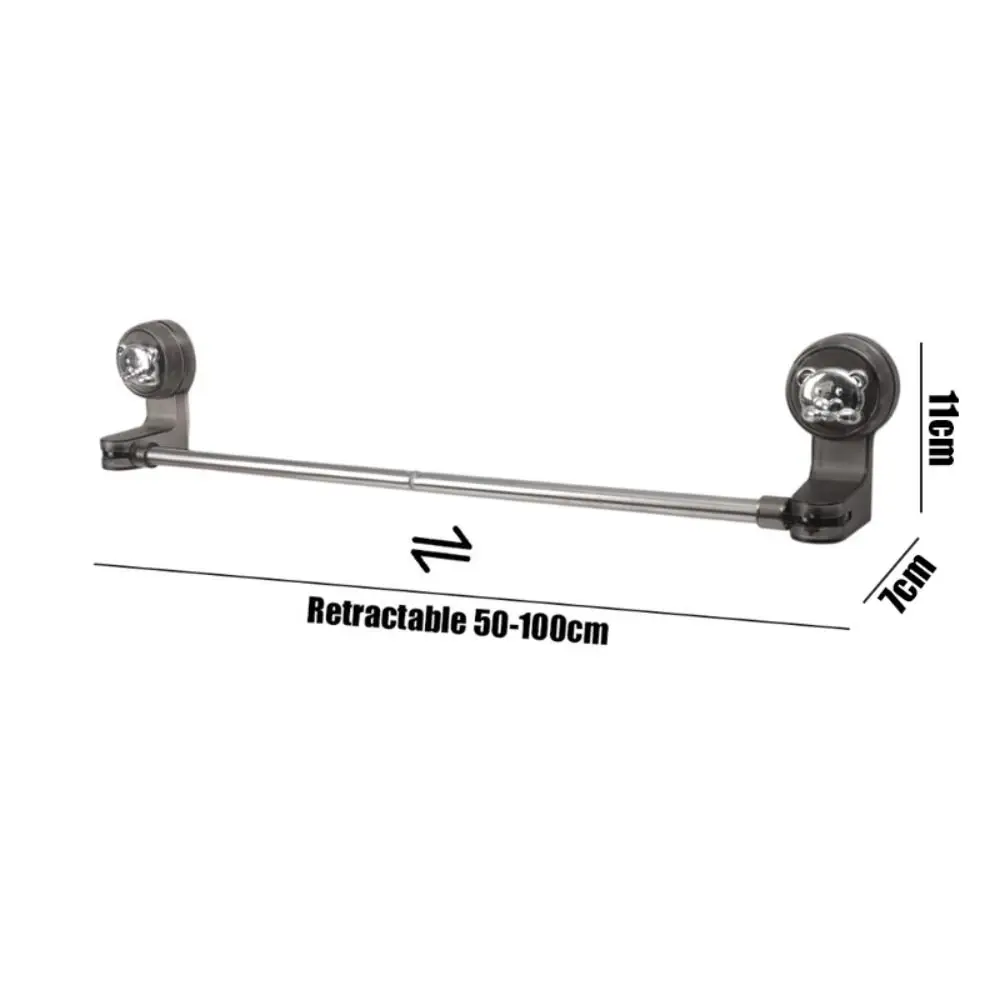 Durable Suction Cup Towel Rack Wall Mounted Adjustable Slipper Rack Retractable Clothes Drying Rack