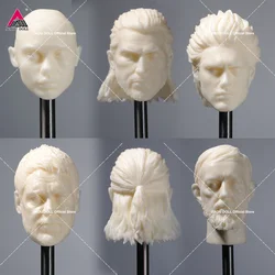 Unpainted 1/6 Male Female Soldier Head Sculpt Vera White Wolf Russell Ira Crowe Carving Fit 12'' Soldier Action Figure Body
