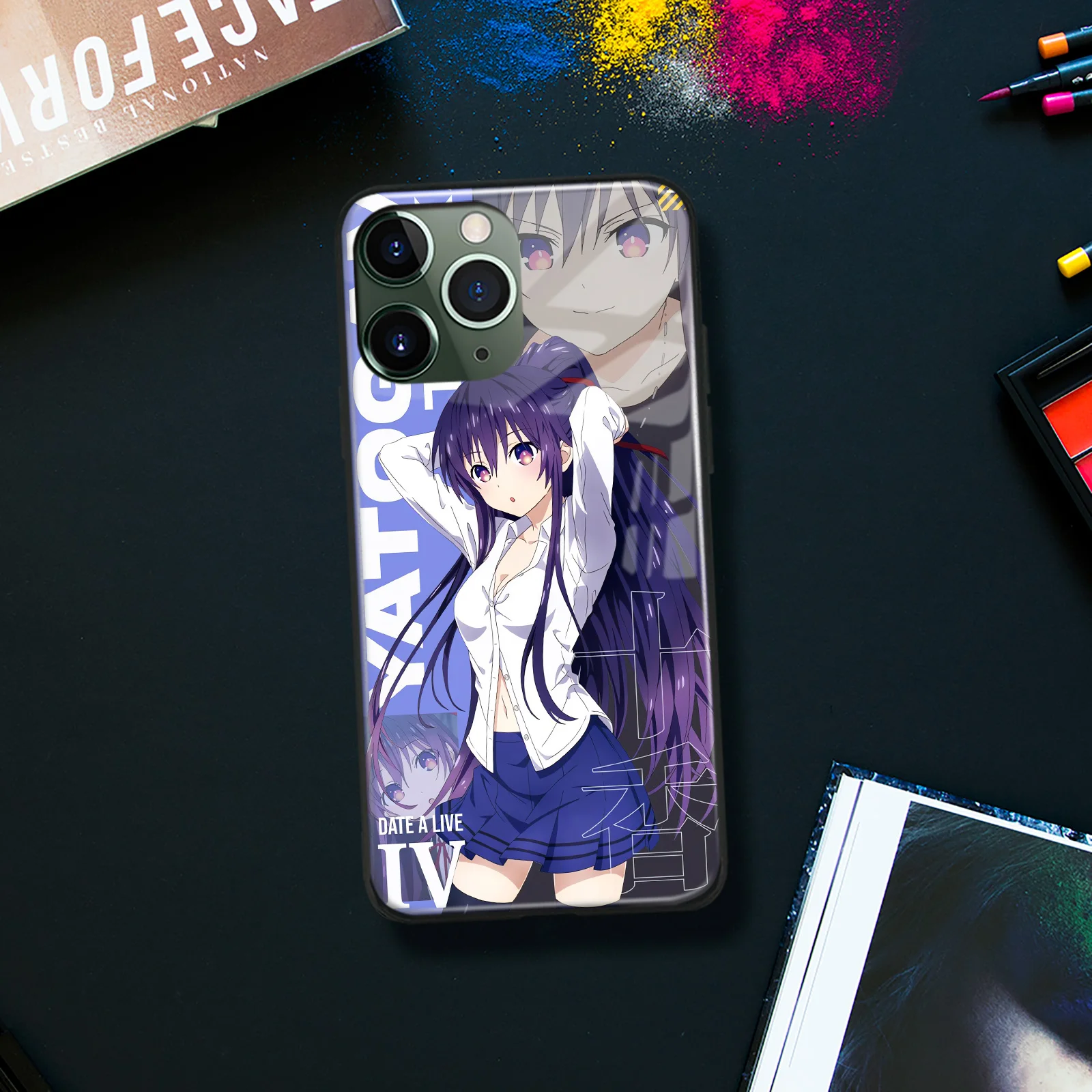 Tohka Yatogami Anime Soft Silicone Glass Phone Case for IPhone Se3, 7, 8, 15 Plus, Xr, X, Xs, 12, 13 Mini, 11, 14, 15 Pro Max