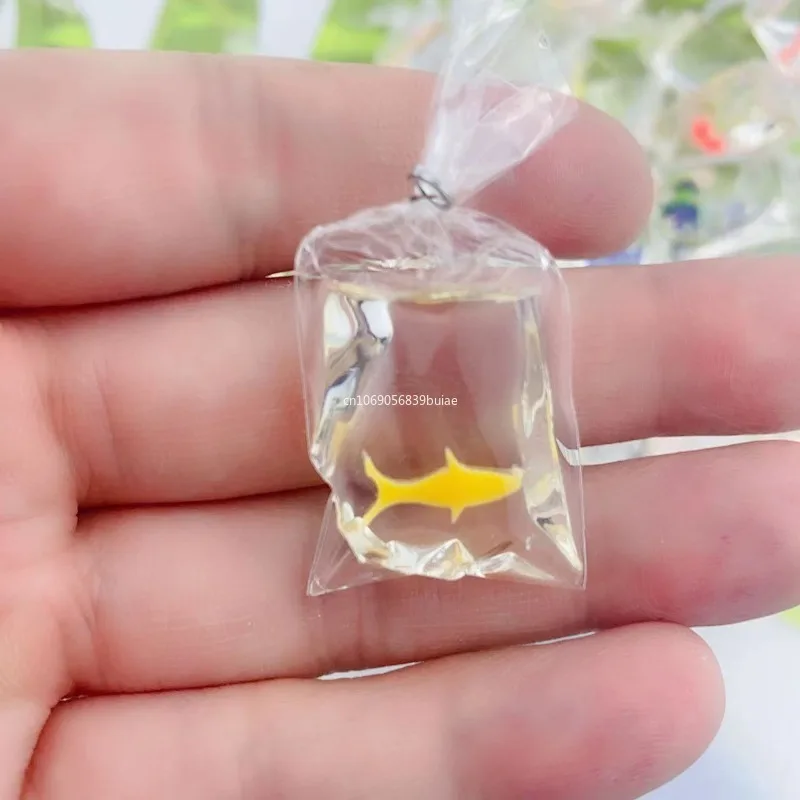 1pcs Coral Fish Bag Resin Charms Ocean Transparent Small Fish in Water Bag Jewelry Pendant Jewelry Handmade DIY Material Decor