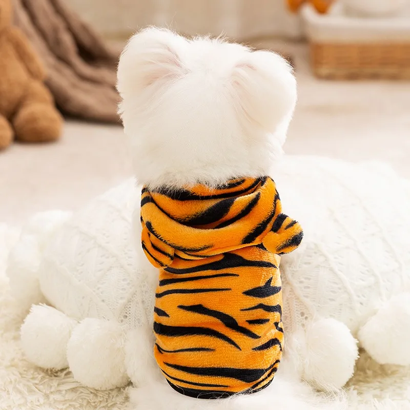 Little Tiger Dog Transformers Winter New Puppy Clothing Comfortable Warm Teddy Hoodie Pet Supplies XS-XL