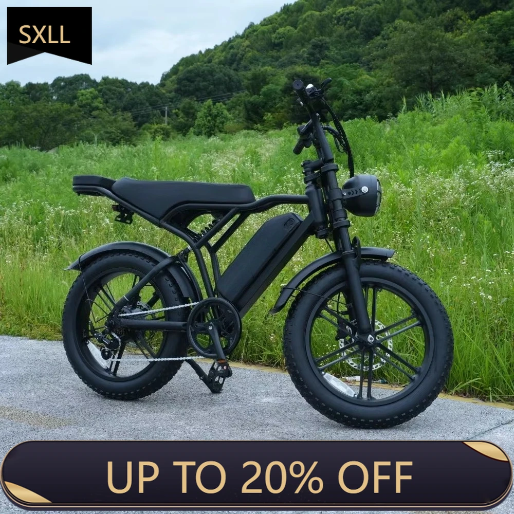SXLL  2025 Portable electric fat bicycle 250w electric bicycle 15ah electric bicycle 48v hydraulic disc brake + lithium battery