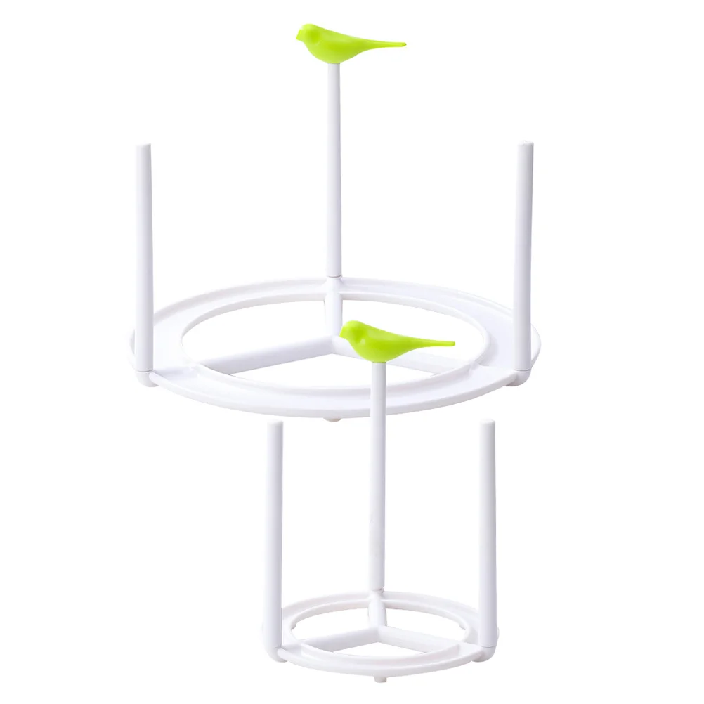 

2pcs Dish Rack Abs Tableware Drying Holder Drain Holes Space-Saving Kitchen Organizer Multi-Functional Bowl Drainer Stand