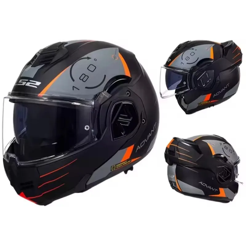Airo New Dual Visor ABS Motorcycle Helmet Men Quick Release Flat Lock Belt Original Box DOT Approved All Seasons for LS2 FF906