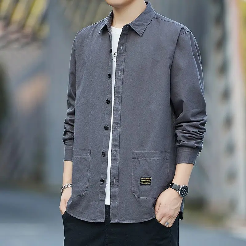 Abbigliamento da uomo Camicie Nuovo Autunno Inverno Manica lunga Moda Colletto rovesciato Semplice Confortevole Versatile Vendita Confortevole