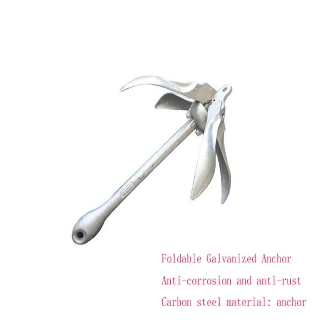 Ancla inflable de goma para barco, ancla plegable especial de acero al carbono galvanizado a prueba de óxido, 1 Juego