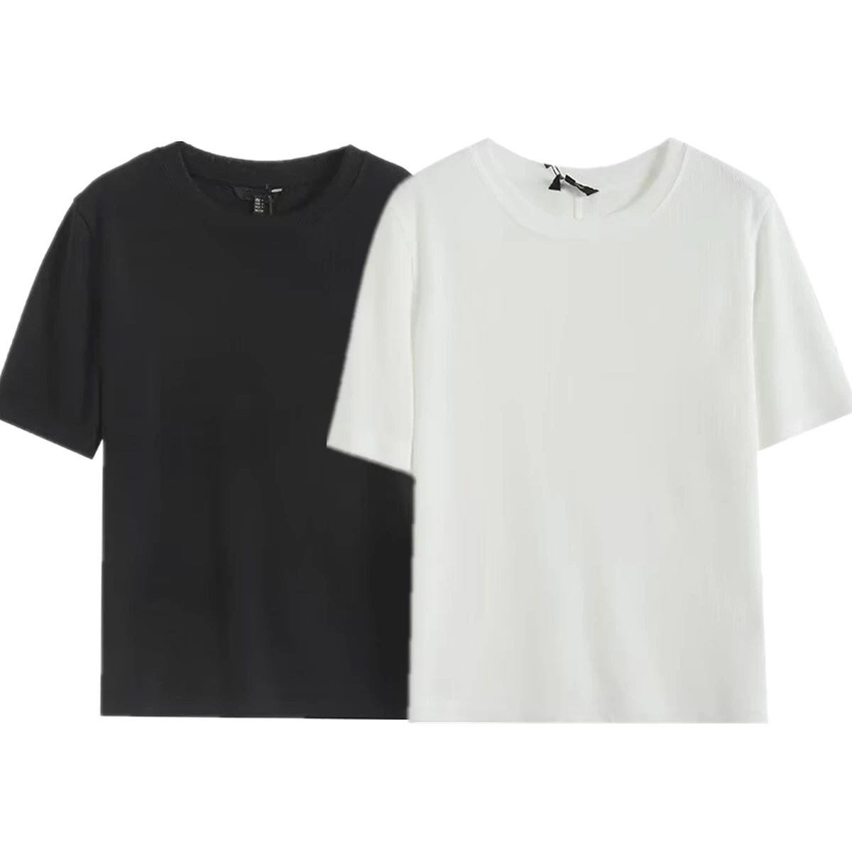 

Dave&Di Summer T-shirt Women Nordic Minimalist Linen Blend Round Neck T-shirt For Women Solid Casual Tops