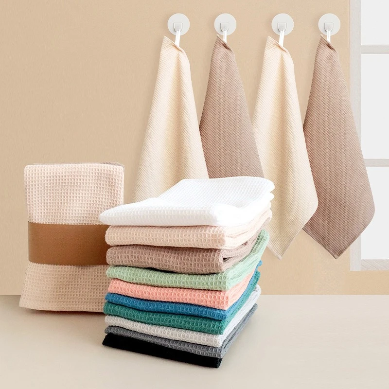 

100% cotton colored waffle washer towels, pineapple plaid scouring pads, kitchen cloths