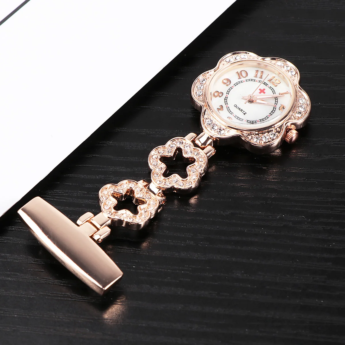Rhinestone Fashion Silver For Nurse Doctor Alloy Portable Quartz Hanging Medical Staff Gift Pocket Rhinestone Fashion Silver
