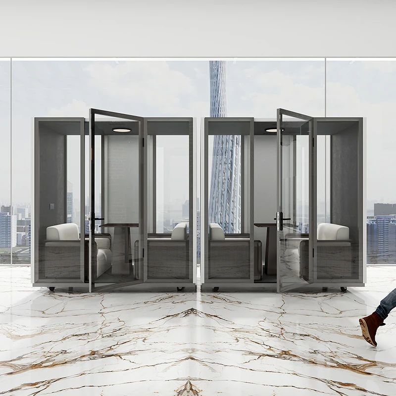 Modular Soundproof Office Booth Acoustic Privacy Pod Easy Assembly for Commercial Use