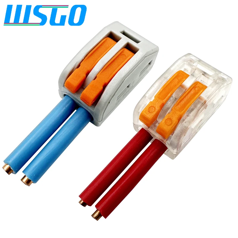 Conector de Cable compacto tipo 222, Terminal de enchufe rápido, 30/50/100 piezas, módulo de cableado para el hogar naranja 212