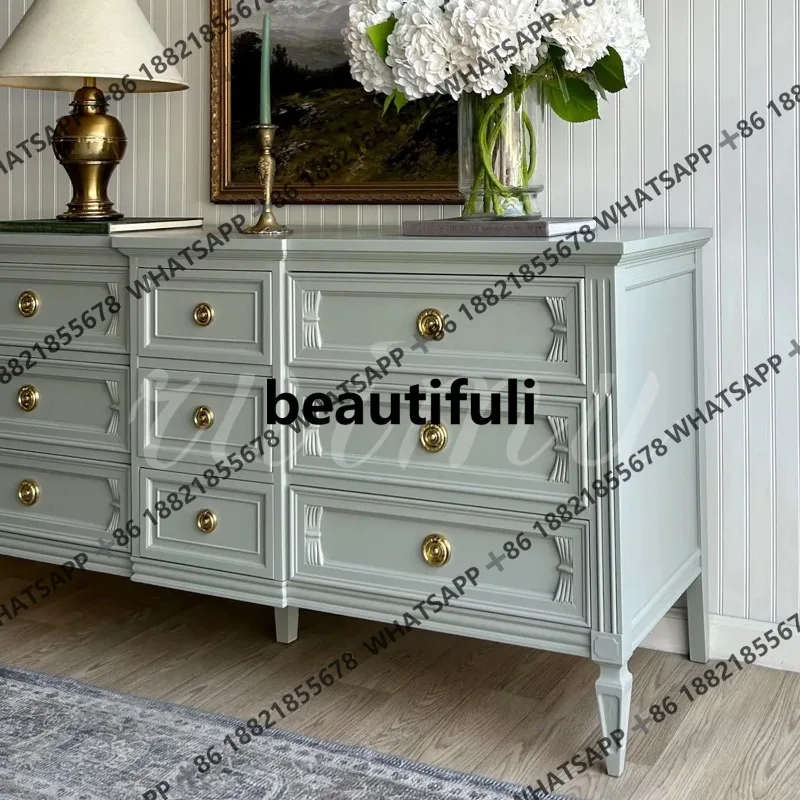 French solid wood chest, bedroom locker, idyllic living room entrance wall locker