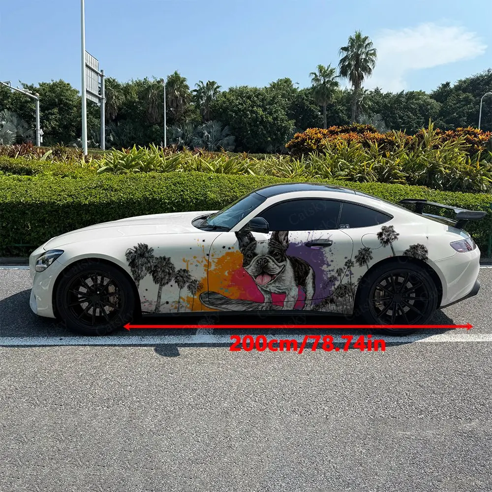 2pcs California Skate Pup, Durable, Fade-resistant, Enhance Vehicle Aesthetics With Bold Artistic Design Car Vinyl Wraps