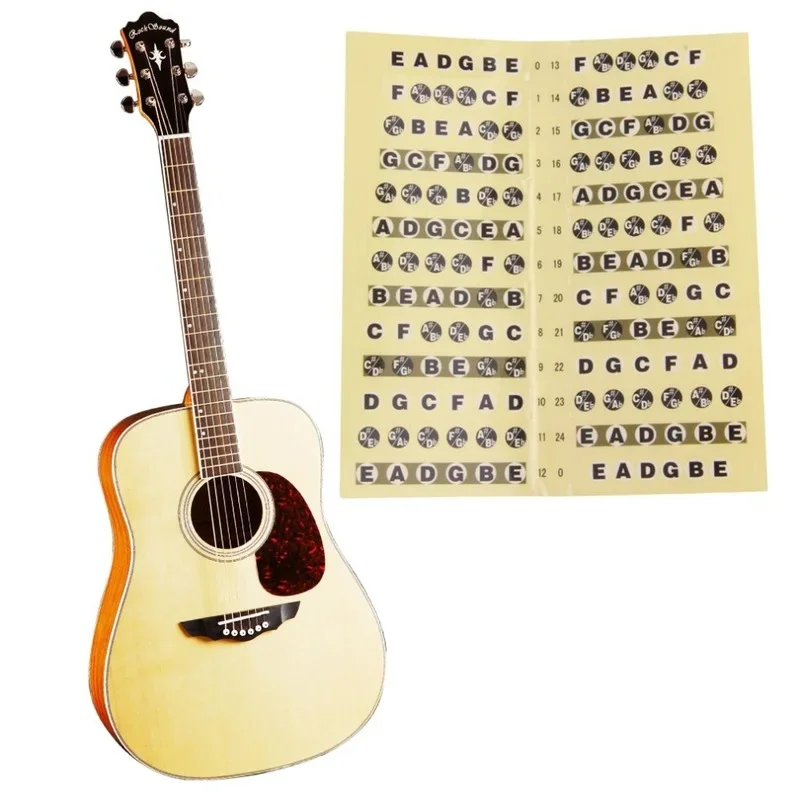 Acoustic Electric Guitar Neck Fretboard Fingerboard Note Scale Label Sticker for Guitar Beginner Learning Practice