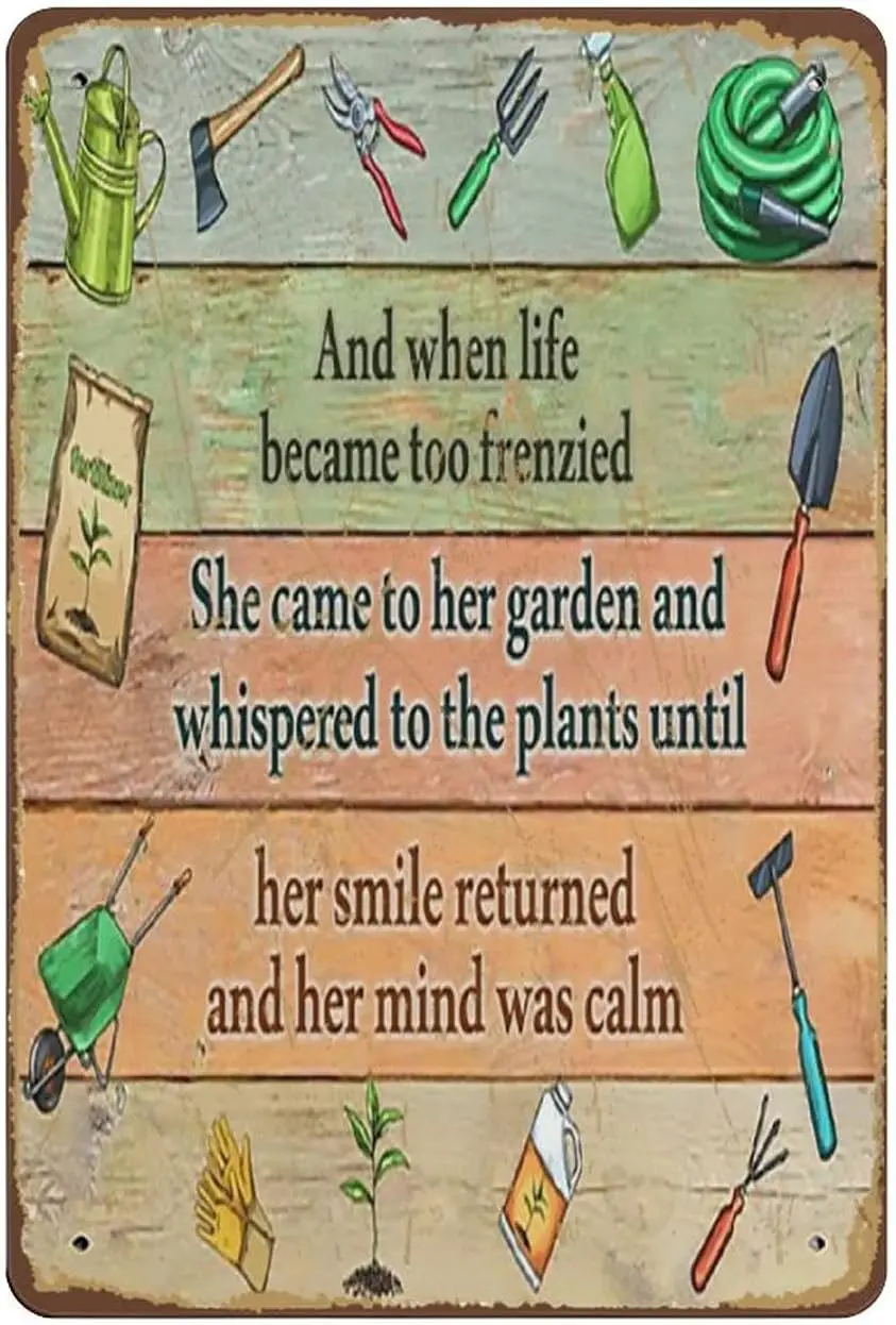 Apular and When Life Became Too Frenzied She Came to Her Garden Poster Garden Lover Plant Mom Gift Love Gardening Wall Art  sign