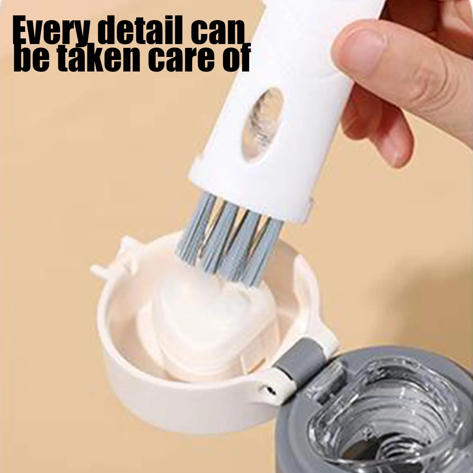 Portable Cup Brush Cleaner 3 In 1 Bottle Cleaning Brush Drinking Feeding Bottle Cup Cover Bottle Cap Detail Cleaning Brusher