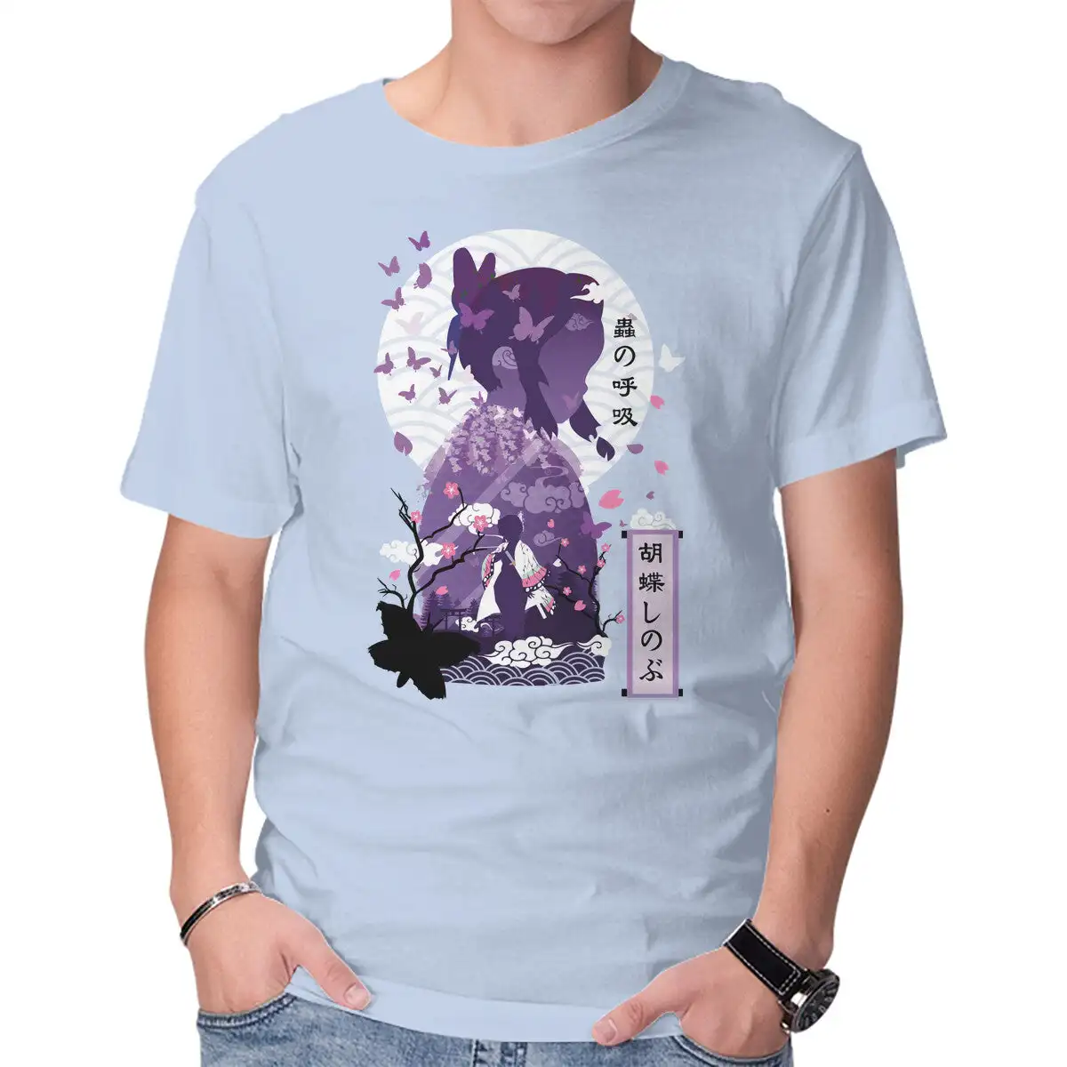 Shinobu Kocho Negative Space Anime Graphic T-shirts for Men Clothing Women Short Sleeve Tees New Arrivals Unisex Summer