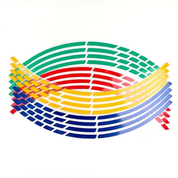 1 sada 5 barevných stylingových proužků pro auto, reflexní samolepky a obtisky na kola pro motokrosové motorky a motocykly, reflexní páska na ráfky 17/18 palců 10 nejlepší prodej reflexní nálepky na motocykly - №1