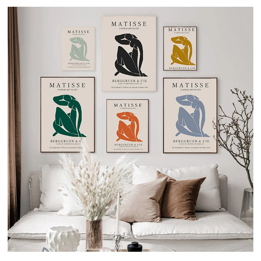 Modern Wall ART Posters And Prints Abstract  Canvas No FRAME Henri Matisse Blues Fashion Retro