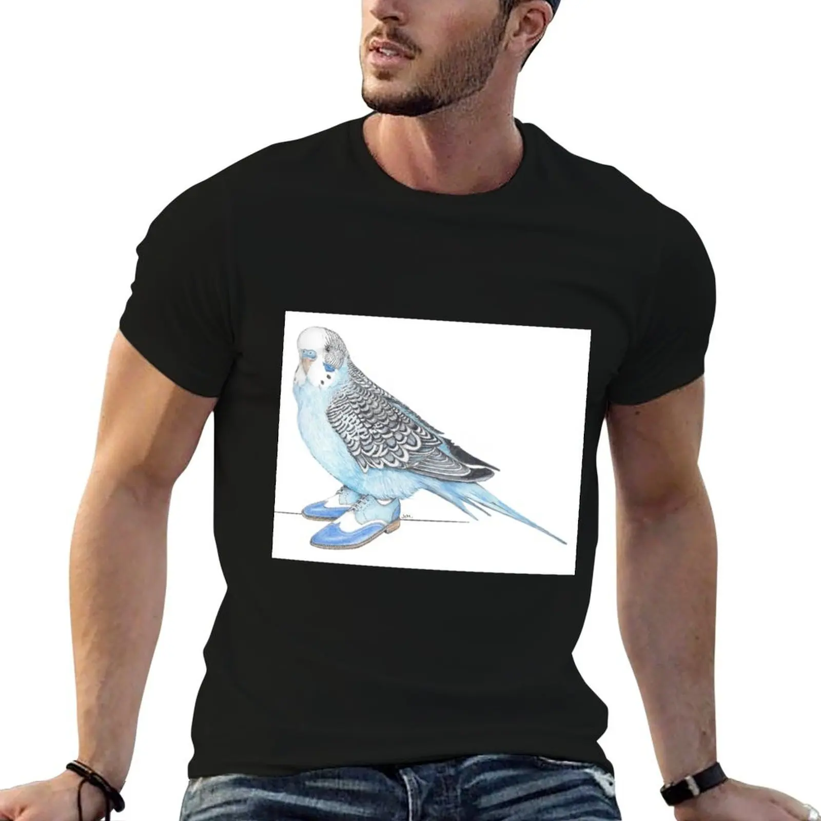 

Budgie in Blue 2-toned wingtips T-Shirt t shirt man plain cotton t shirts high quality t shirt man cotton T-shirt