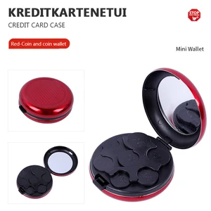 Mini Euro Coin Storage Box mit Spiegel, tragbarer Reisebox, Aluminiumlegierung, kreisförmiger, null Brieftasche, kreative Münzbörsen, Mode 8 Spiegeltasche der Hauptverkäufe - №1