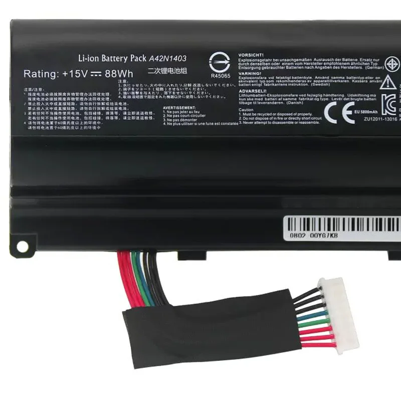 JC new 15V 6000mAh A42N1403 Laptop Battery for ASUS ROG G751 G751JY G751JM G751JT GFX71 GFX71JY GFX71JT A42LM9H A42LM93 88WH