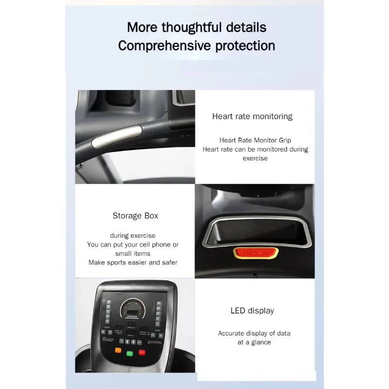 YTYIN Deren China جهاز سير كهربائي عالي الجودة من الشركة المصنعة لصالة الألعاب الرياضية واللياقة البدنية جهاز سير ميكانيكي قابل للتنفس للجري باللون الأسود الكهربائي #4