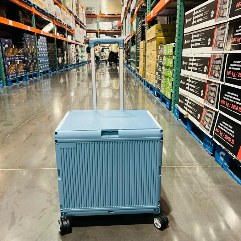 

Портативная складная тележка на колесах: удобный переносной контейнер для бытовых товаров, прочная тележка для легкого хранения и организации.