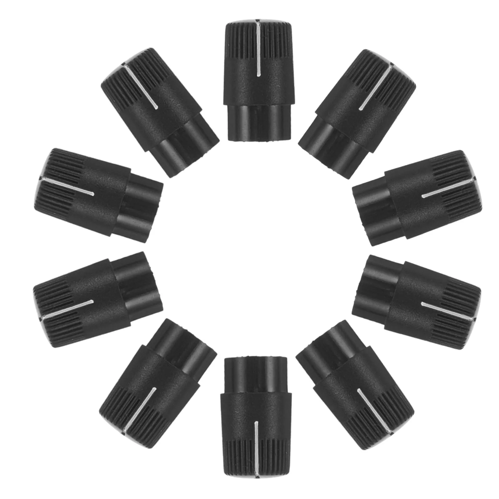 20Pcs Potentiometer Control Knobs Plastic Rotary Volume Tone Knob Caps Half Shaft Replacement for Guitar Amplifier Mixer Speaker