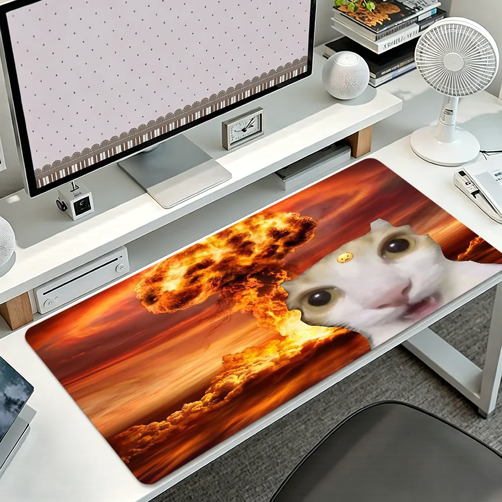 Cat Funny Meme Mouse Pad Non-Slip Thickened MousePad Student Gaming Cushion Large Writing Lockedge Office