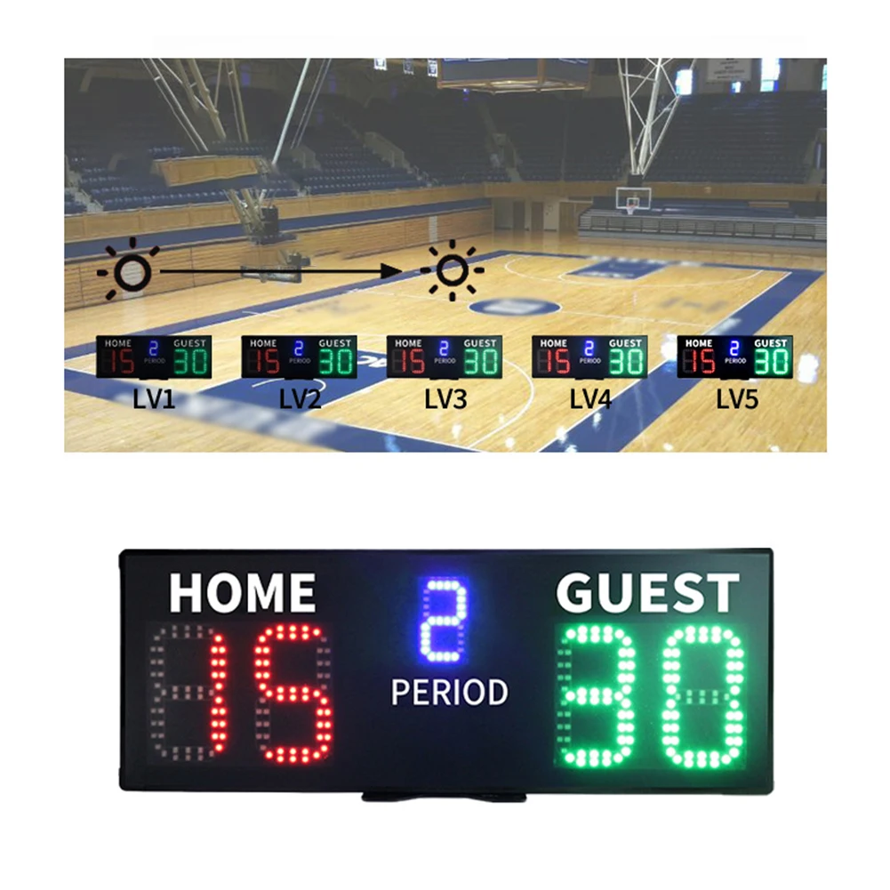 Durable Electronic Scoreboard for Tennis Basketball Billiards Black Color 1020g Weight Buzzer Sound and 90DB Loudness