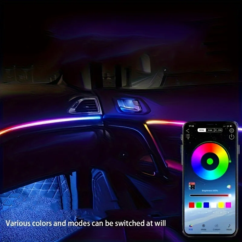 Araba Ortam Işıkları LED İç RGB Müzik Atmosfer Lambası USB APP Araba Aydınlatma Otomatik BMW E90 Audi LED bar araba aksesuarları