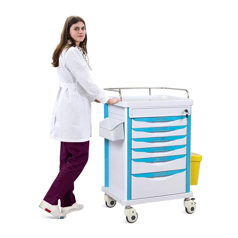 

SKR-MT625 SAIKANG ABS Hospital Clinic Patient Anaesthesia Crash Cart Emergency Medical Trolley