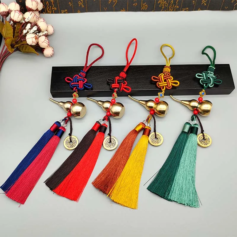 Wholesale HOME Courtyard lobby living room CAR talisman exorcise evil spirit Emperor money Safety Copper gourd Hanging ornament