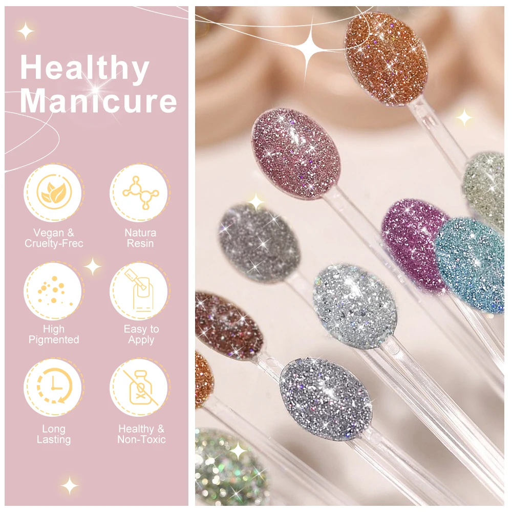 9pcs smalto per unghie Soak Gel smalto per unghie magnetico Glitter riflettente Gel per unghie Aurora Semi permanente Soak Off Nail UV Gel Polish