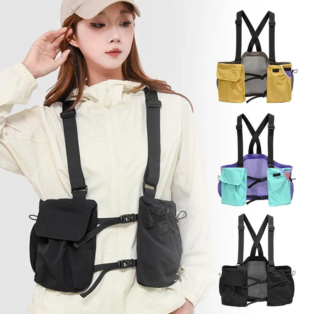 Outdoor Cycling Bag Lightweight Running Vest Backpack for Hiking Running Marathon   Chest Pack With Phone Cup Storage Pocket