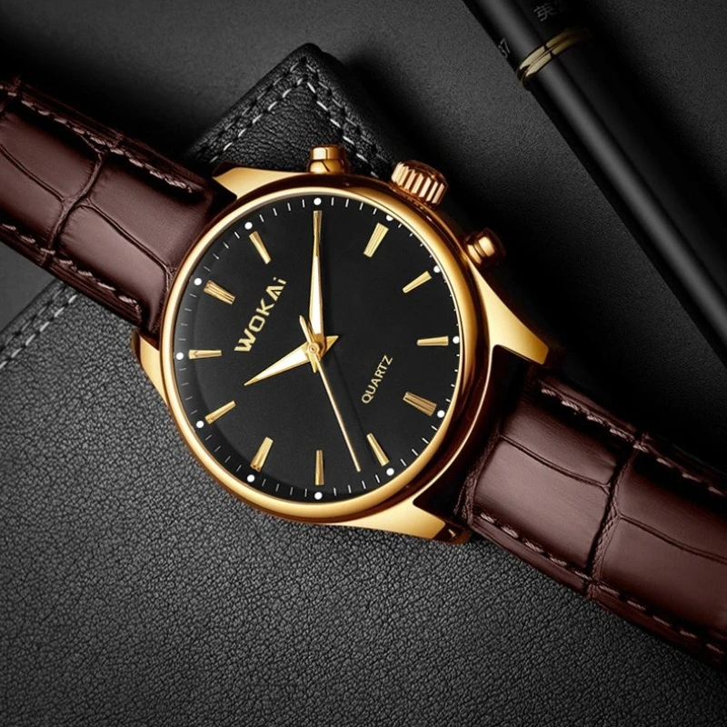

Luxury Business Quartz Wristwatches Leather Belt Retro Classic Watch for Men Women Wholesale Relogios Masculino Montre Homme