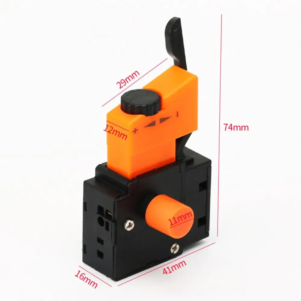 1Pcs New Speed Control Electric Drill Trigger Switch Lock On Power Adjustable Speed Switch Hand Drill AC 220V/6A FA2/61BEK