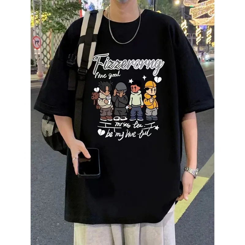 

New Spring Summer Alphabet Man T-Shirt Unisex Loose Fashion T-Shirt Retro Casual Short Sleeve T-Shirt Top